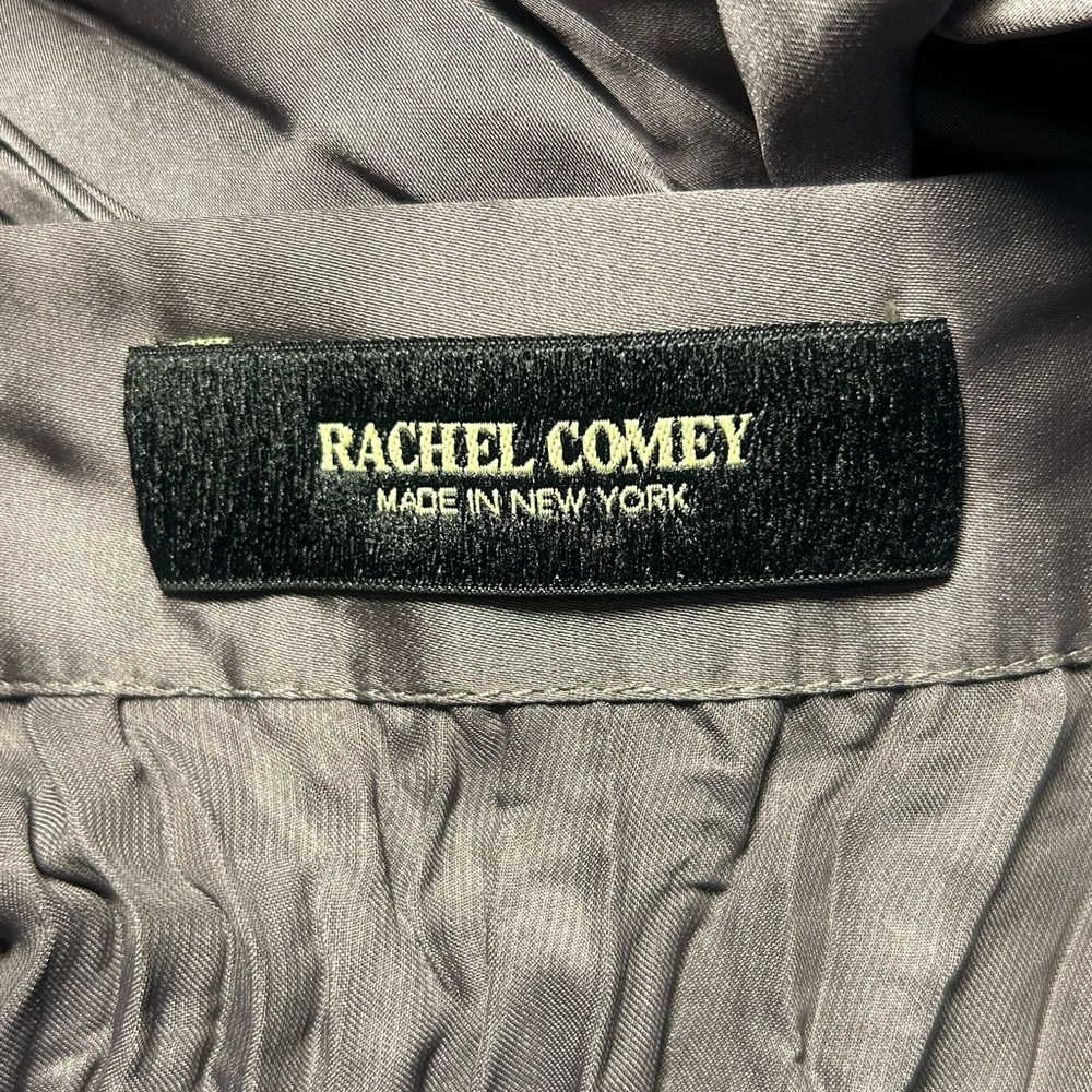Rachel Comey Oates Satin Plisse Pleat Button Skirt - Silvery Color - Picture 5 of 6